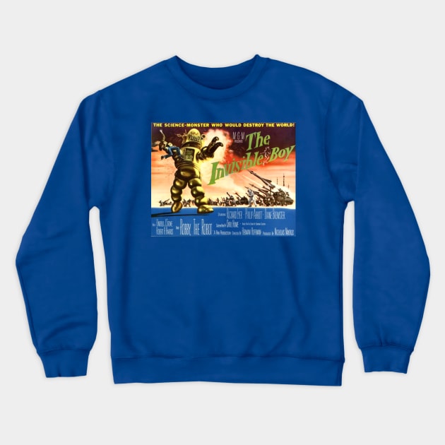 Classic Science Fiction Movie Poster - The Invisible Boy Crewneck Sweatshirt by Starbase79